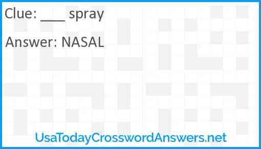 ___ spray Answer