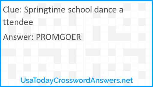 Springtime school dance attendee Answer