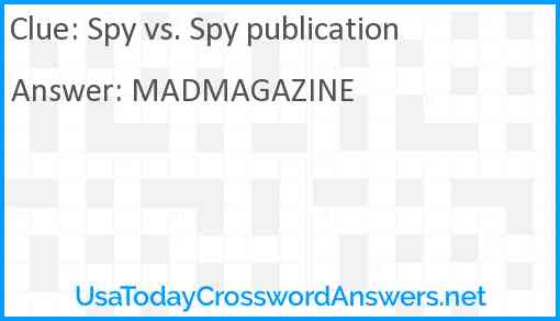 Spy vs. Spy publication Answer