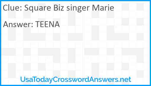 Square Biz singer Marie Answer