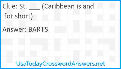 St. ___ (Caribbean island for short) Answer