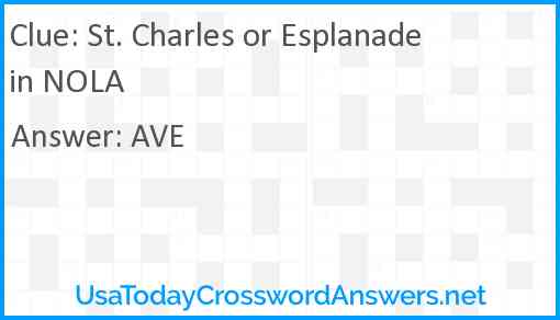 St. Charles or Esplanade in NOLA Answer