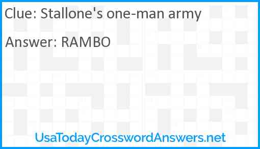Stallone's one-man army Answer