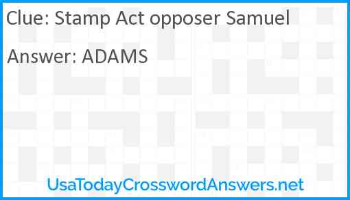 Stamp Act opposer Samuel Answer
