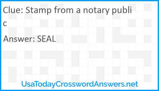 Stamp from a notary public Answer