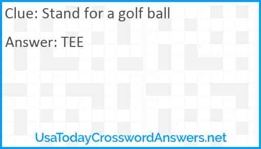 Stand for a golf ball Answer