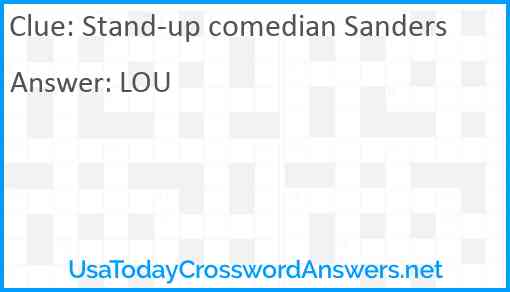 Stand-up comedian Sanders Answer