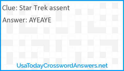 Star Trek assent Answer
