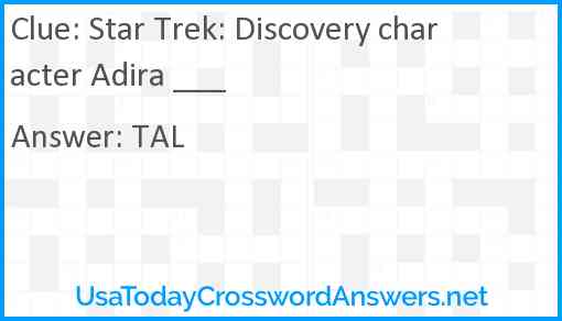 Star Trek: Discovery character Adira ___ Answer