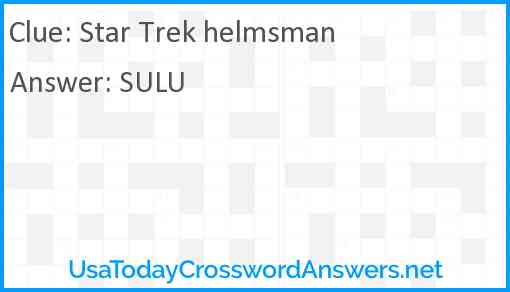 Star Trek helmsman Answer