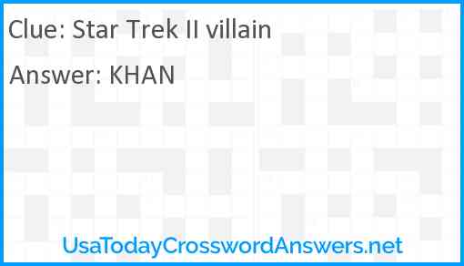 Star Trek II villain Answer