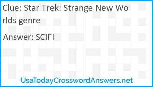 Star Trek: Strange New Worlds genre Answer