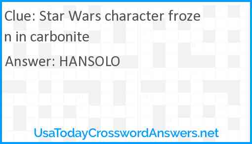 Star Wars character frozen in carbonite Answer