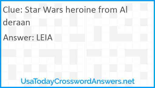 Star Wars heroine from Alderaan Answer