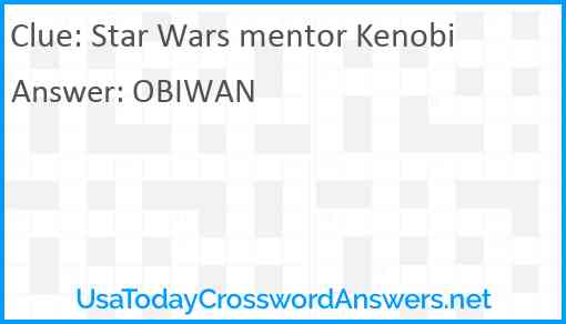 Star Wars mentor Kenobi Answer