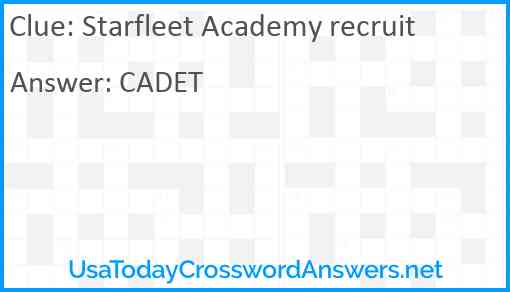 Starfleet Academy recruit Answer