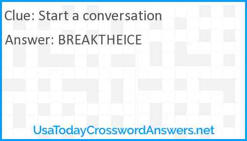 Start a conversation Answer