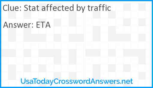 Stat affected by traffic Answer