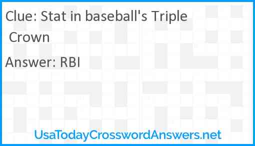 Stat in baseball's Triple Crown Answer