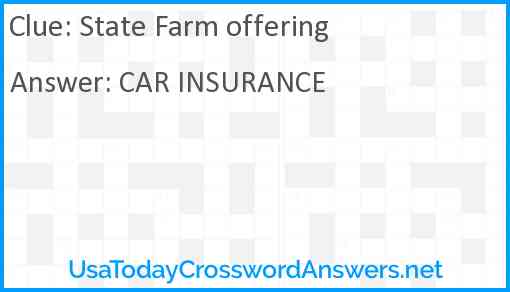 State Farm offering Answer