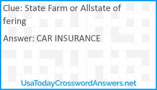 State Farm or Allstate offering Answer