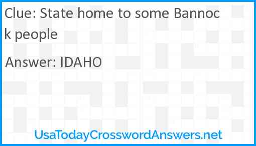 State home to some Bannock people Answer