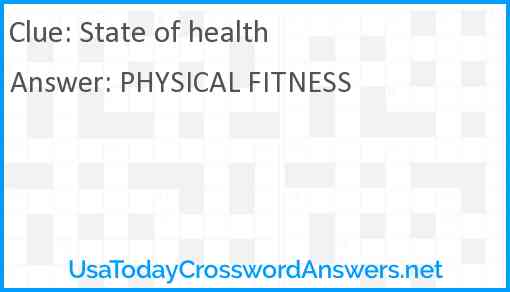 State of health Answer