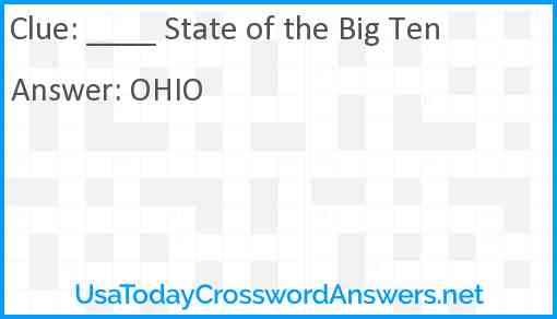 ____ State of the Big Ten Answer