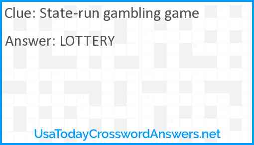 State-run gambling game Answer