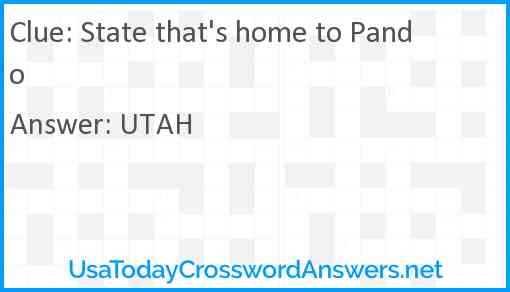 State that's home to Pando Answer