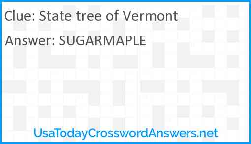 State tree of Vermont Answer