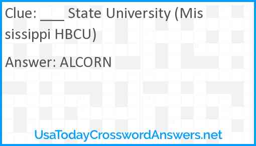 ___ State University (Mississippi HBCU) Answer