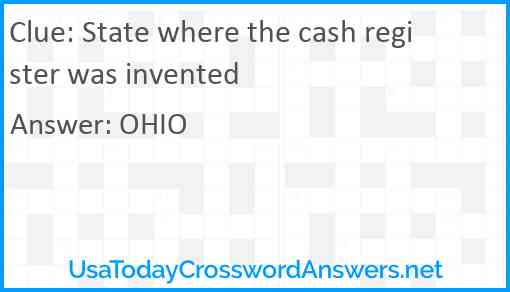 State where the cash register was invented Answer