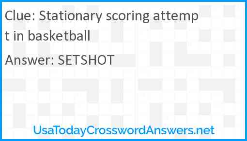 Stationary scoring attempt in basketball Answer