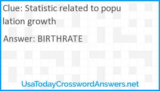 Statistic related to population growth Answer