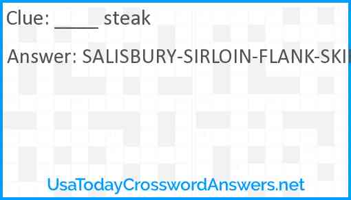 steak crossword clue UsaTodayCrosswordAnswers net