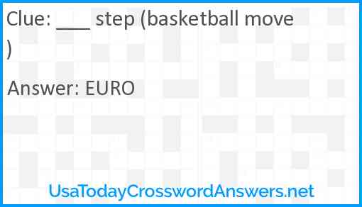 ___ step (basketball move) Answer