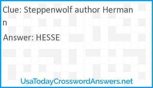 Steppenwolf author Hermann Answer