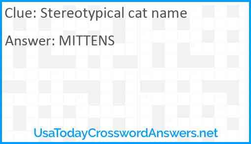 Stereotypical cat name Answer