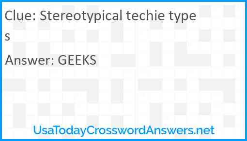 Stereotypical techie types Answer