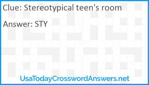 Stereotypical teen's room Answer