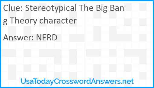 Stereotypical The Big Bang Theory character Answer