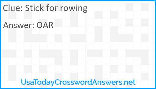 Stick for rowing Answer