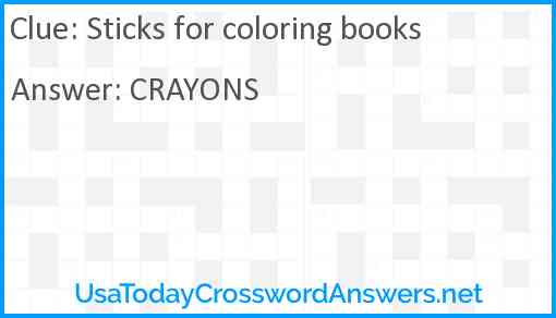 Sticks for coloring books Answer