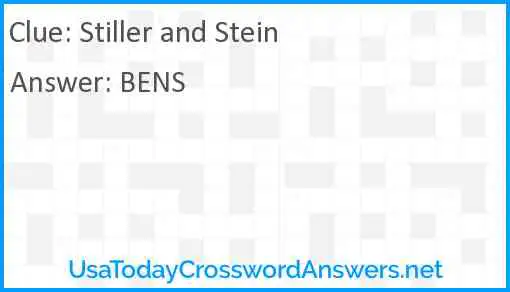 Stiller and Stein Answer