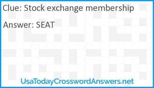 Stock exchange membership Answer