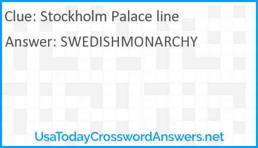 Stockholm Palace line Answer