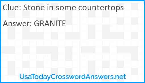 Stone in some countertops Answer