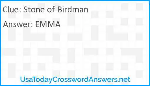 Stone of Birdman Answer