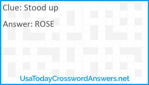 Stood up Answer
